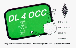QSL card of Regina, DL4OCC